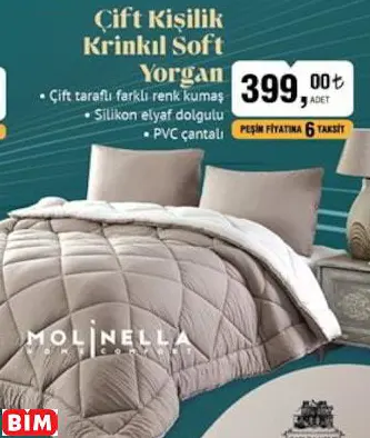 MOLİNELLA ÇİFT KİŞİLİK KRİNKIL SOFT YORGAN